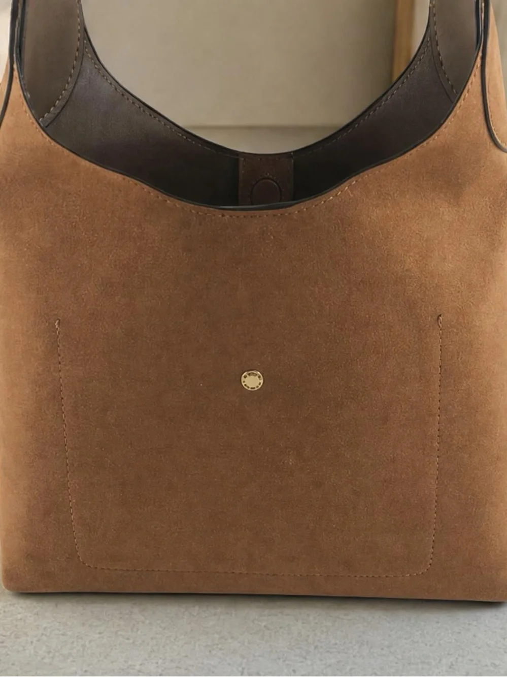 Coach Suede Shoulder Hobo in Brown with Dark Trim - Picture 5 of 5